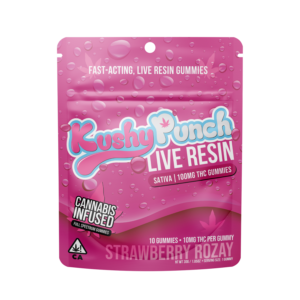 Kushy Punch Live Resin Gummies Strawberry Rozay Strain