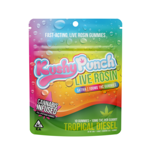 kushy punch live rosin gummies tropical diesel strain