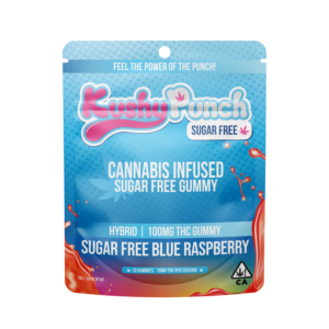 Kushy Punch Blue Raspberry Full-Spectrum Sugar Free THC Sativa Gummies 100MG THC